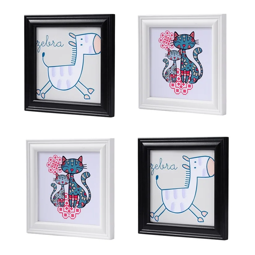 

European-Style Wall-Mounted Solid Wood Frame Paper-Cutting Framed Square Photo Frame