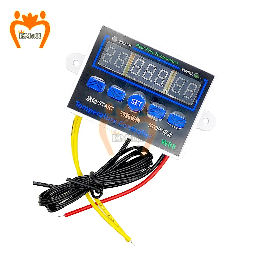 

W88 12V/220V 10A Digital LED Temperature Controller Thermostat Control Switch Sensor W1411 -50~110°C Thermometer For Fish Tank