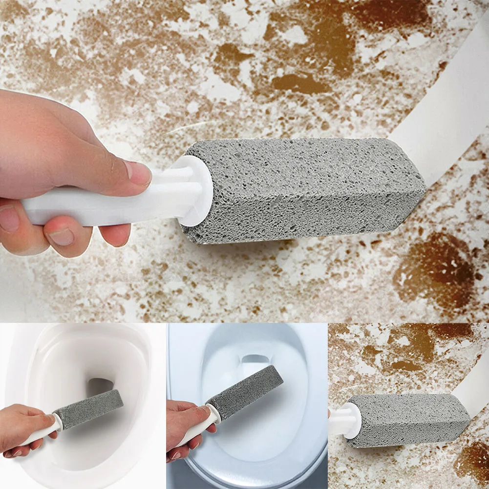 

2PCS Pumice Toilet Brush Bowl Cleaner Tile Sinks Cooktop Bathtubs Bathroom Scrubber Tool Household Handle Cleaning Stone Brushes