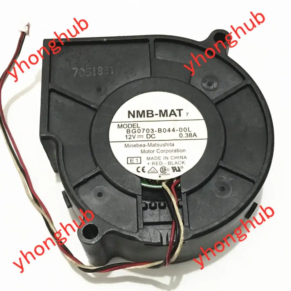 NMB MAT BG0703 B044 00L E1 DC 12V 0.38A 75x75x30 мм 3 Провода Сервер вентилятор охлаждения|Кулеры и