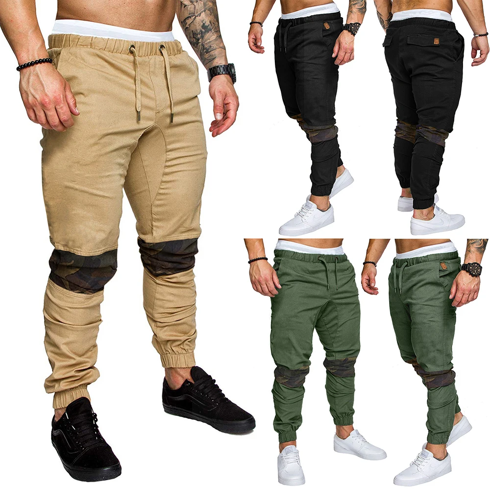 

Pencil Pants Men's Plus-size Fashion Camo Collage Belt Casual Ankle Pants