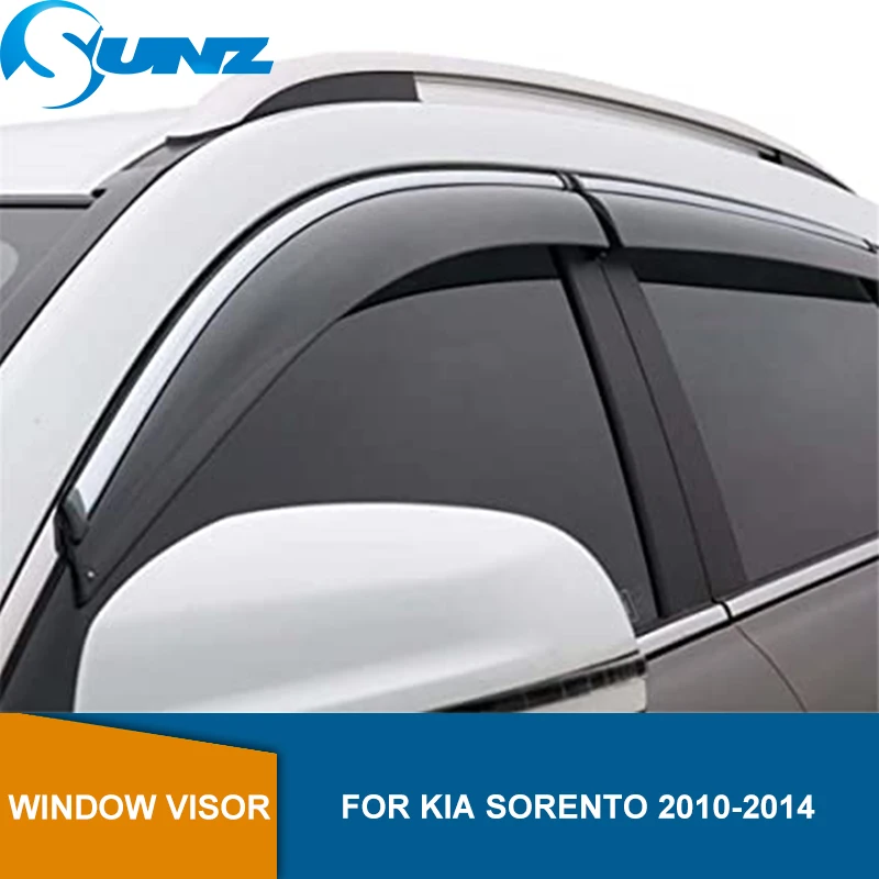 Боковые оконные дефлекторы для KIA SORENTO 2010 2011 2012 2013 2014 черные защита от дождя