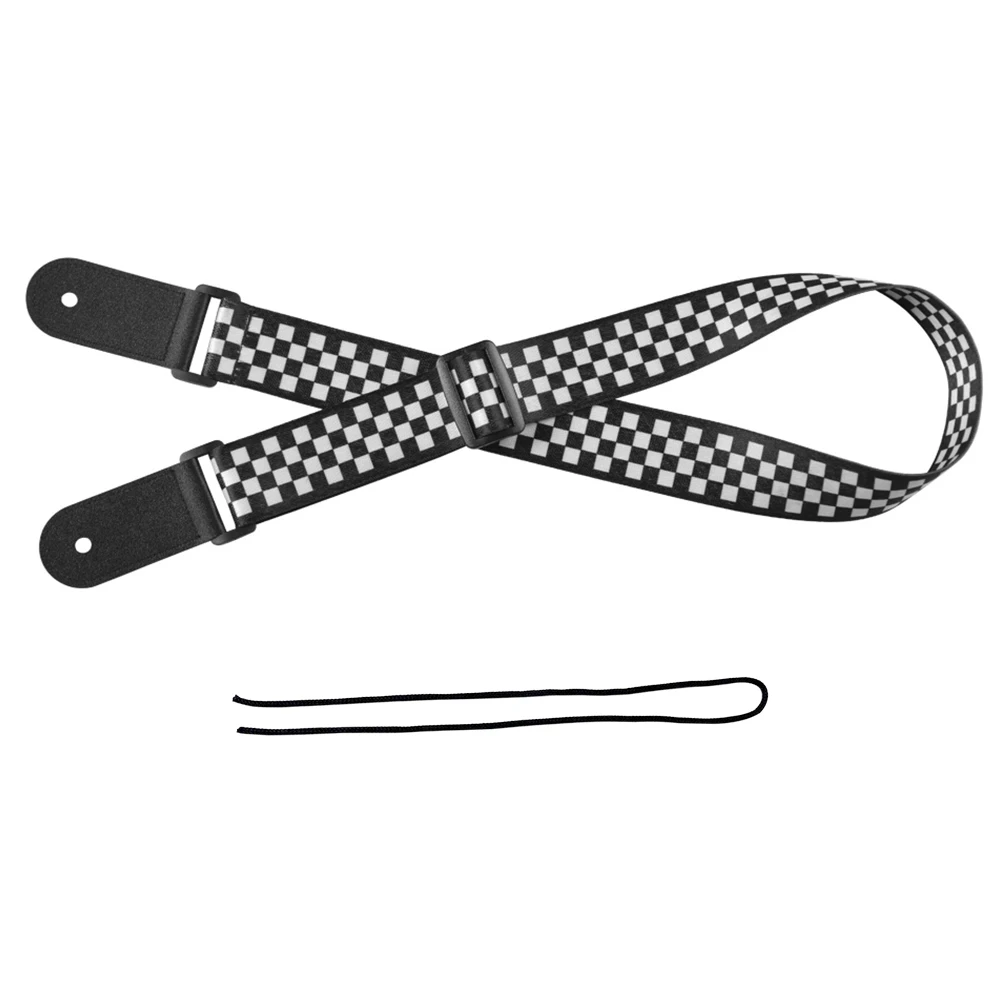 

Adjustable Ukulele Strap Soft Polyester Woven Printing Pattern Shoulder Belt with Hanging Rope for Ukulele
