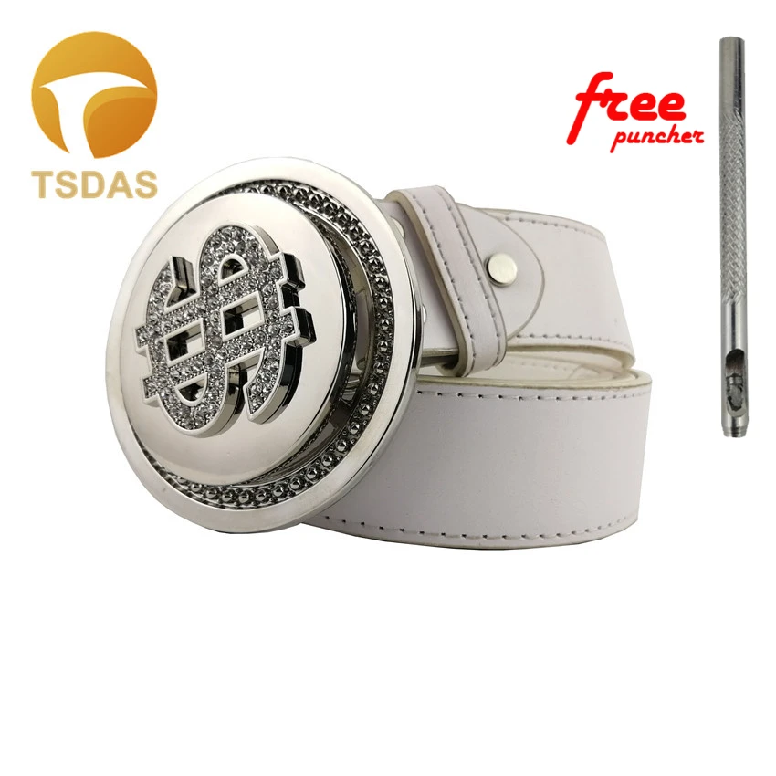 Круглые мужские пряжки для ремня Металлические долларовые Брендовые