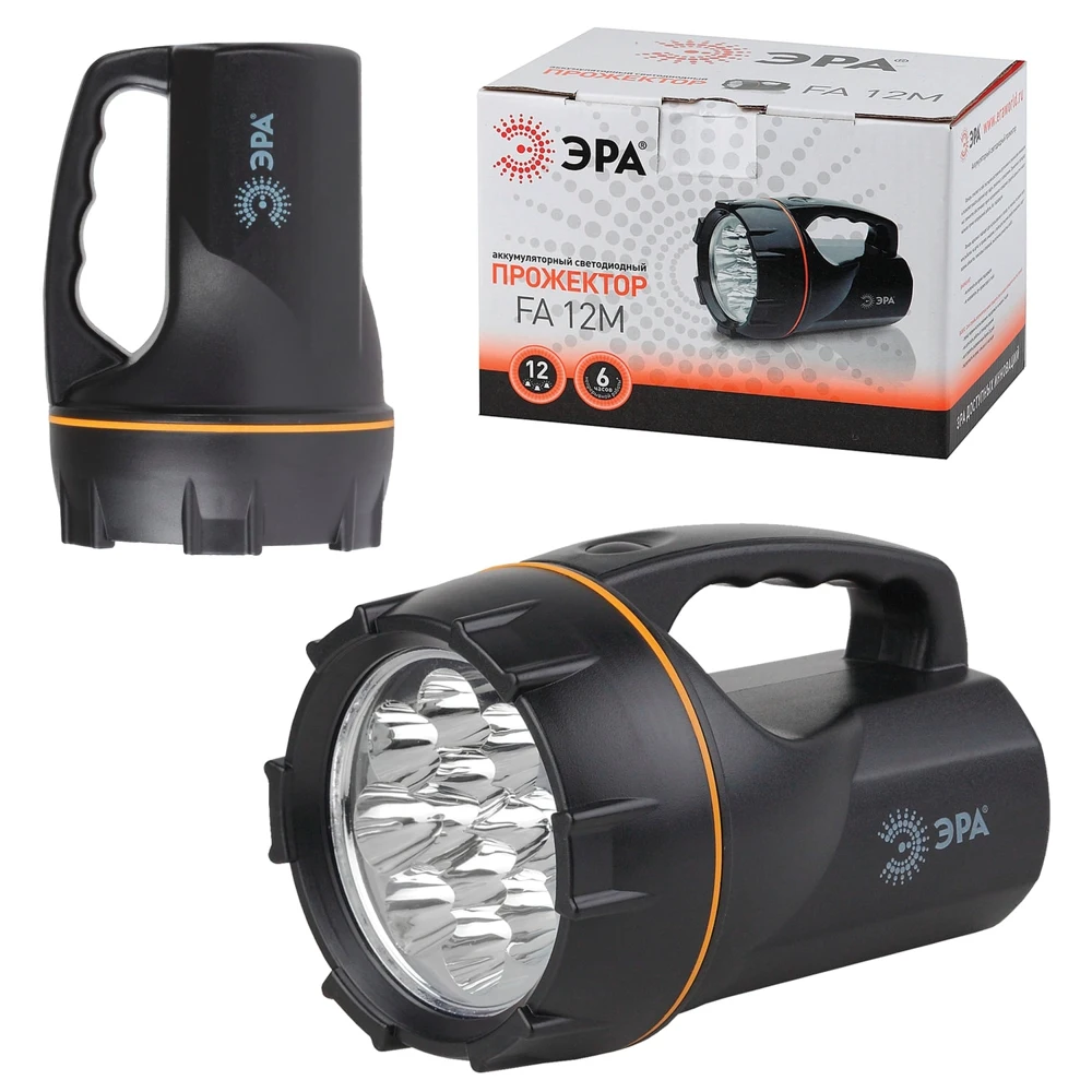 Фонарь прожектор светодиодный Эра FA12M 12 x LED аккумуляторный заряд от 220 V|Фонарики и