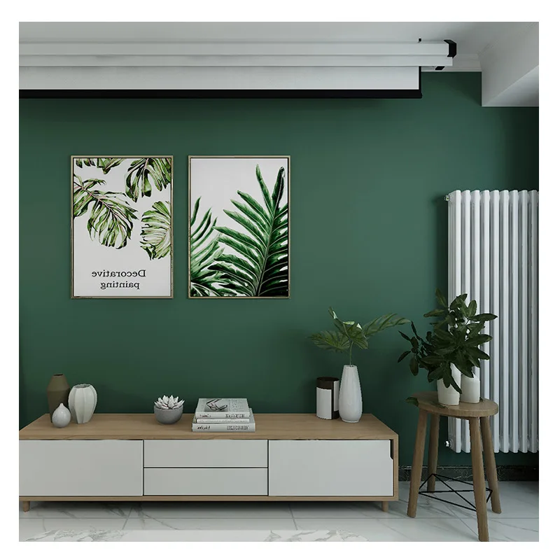 

American style retro ink green wallpaper Nordic Style TV background wallpaper solid color bedroom clothing store barber shop