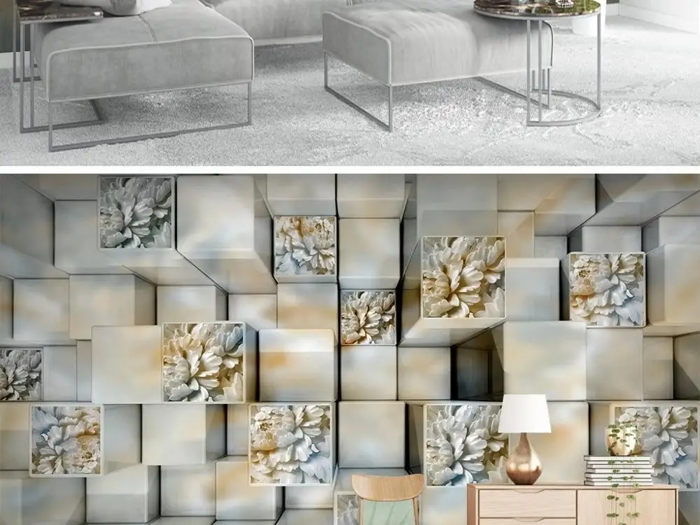 

New Custom 3D Large Mural Wallpaper Three-dimensional marble relief children's room TV Background living Bedroom