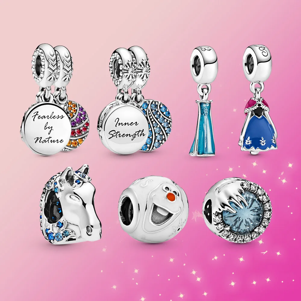 Женский браслет из серебра 925 пробы с подвеской Холодное сердце | Украшения и