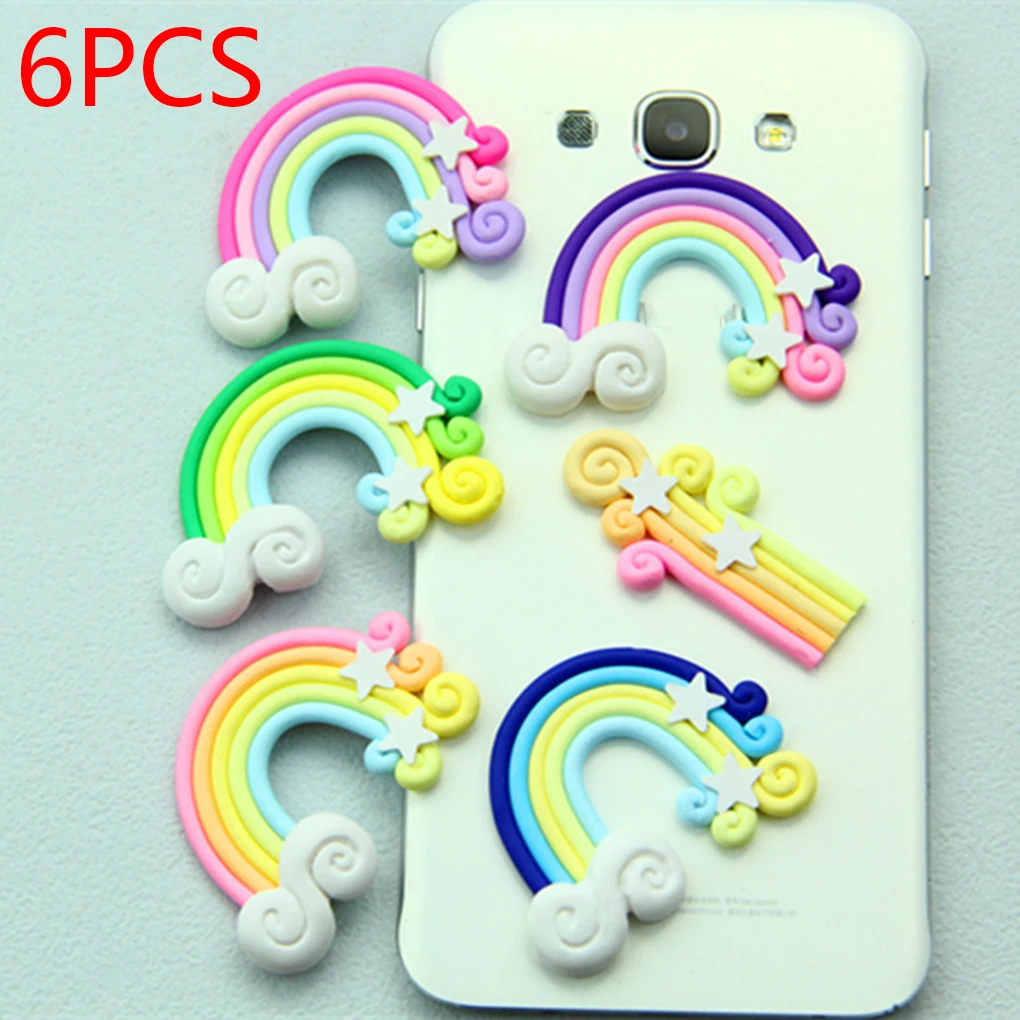 

6pcs Soft Pottery Clay Rainbow Lovely Rainbow Decoration Funny And Safe Candy Color DIY Stars Clouds for Children