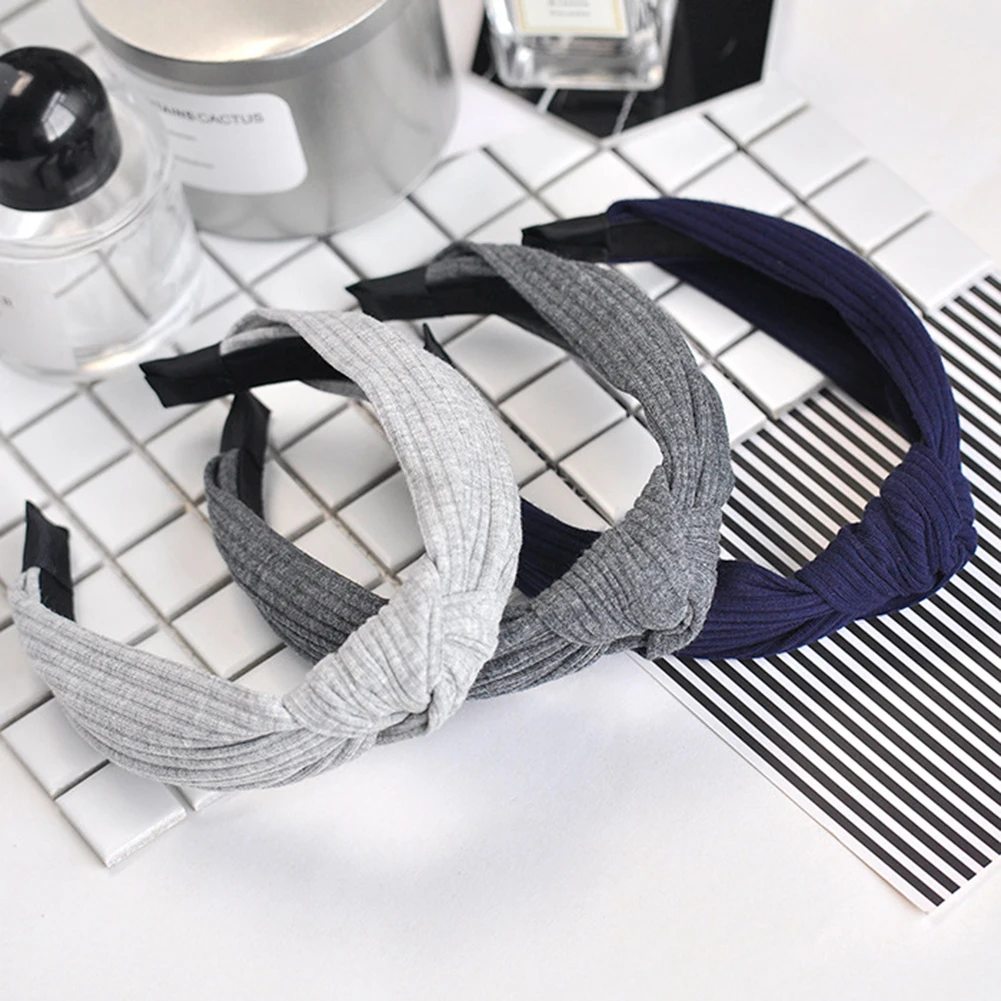

Retro Thick Women Wide Hairband Headband Knitted Cross Knotted Head Hoop Girl Hair Bands Accessories Hair Hoop Headwear