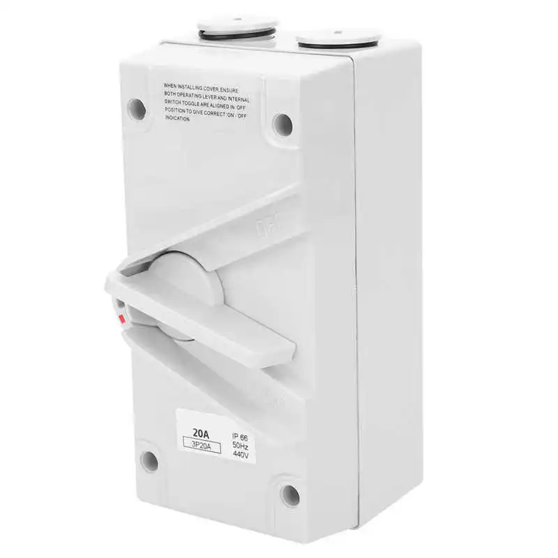 

Industrial Isolator Switch IP65 AC440V Weatherproof Isolating Switch 20A/35A/63A 3P Isolator Switch Dustproof for Laboratory