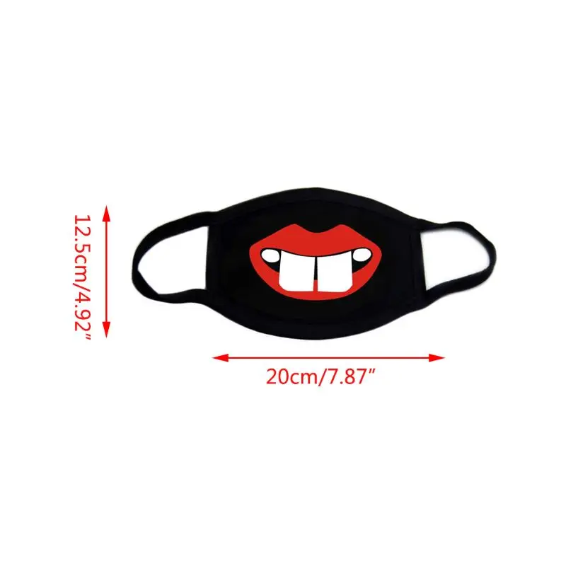 

9Pcs Adult Cycling Cotton Mouth Mask Cartoon Teeth Red Lips Sunscreen Face Cover Cotton Mask
