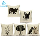 Домашняя декоративная подушка для автомобиля, дивана, Бультерьера, собаки, диванная подушка, чехол для французского бульдога, подушки 3D