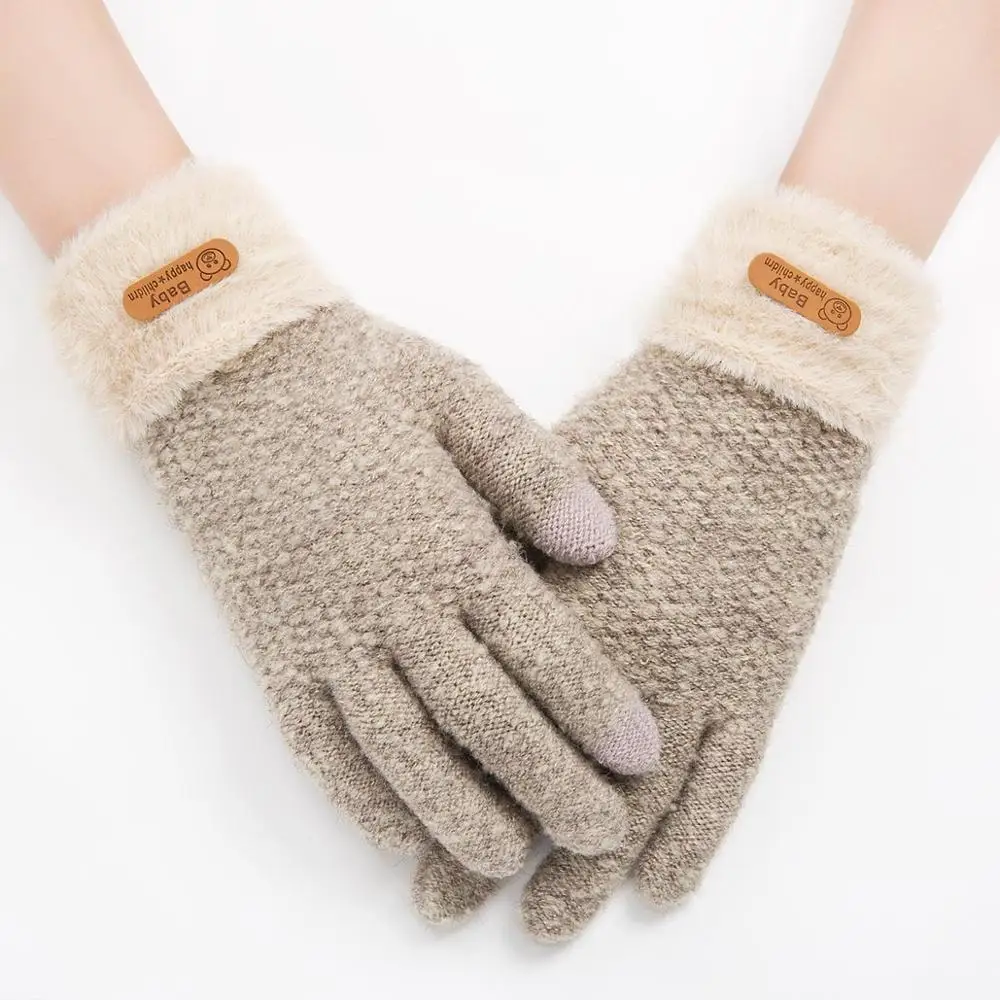 2019 Модные Детские Зимние перчатки для мальчиков и девочек вязаные мягкие зимние
