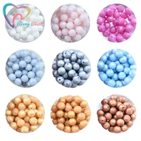 24 colors 10 pcs 12 mm silicone beads bpa free baby teething toy diy pacifier chain nurse gift silicone beads teether necklace