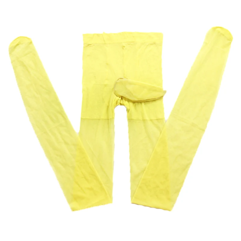 32Yellow Сексуальные дышащие колготки, женские прозрачные колготки, соблазнительные, с мешочком для пениса, оболочка, Collant, фетиш, одежда, Medias - Цвет: 32Yellow