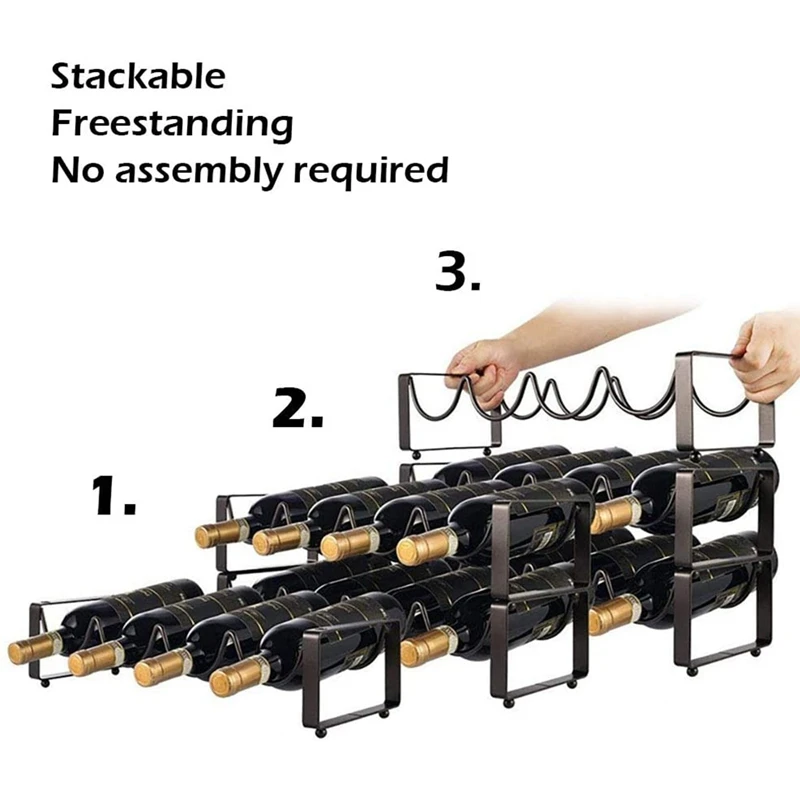 Настольная стеллажная стойка для вина двойной Слои хранение винных бутылок