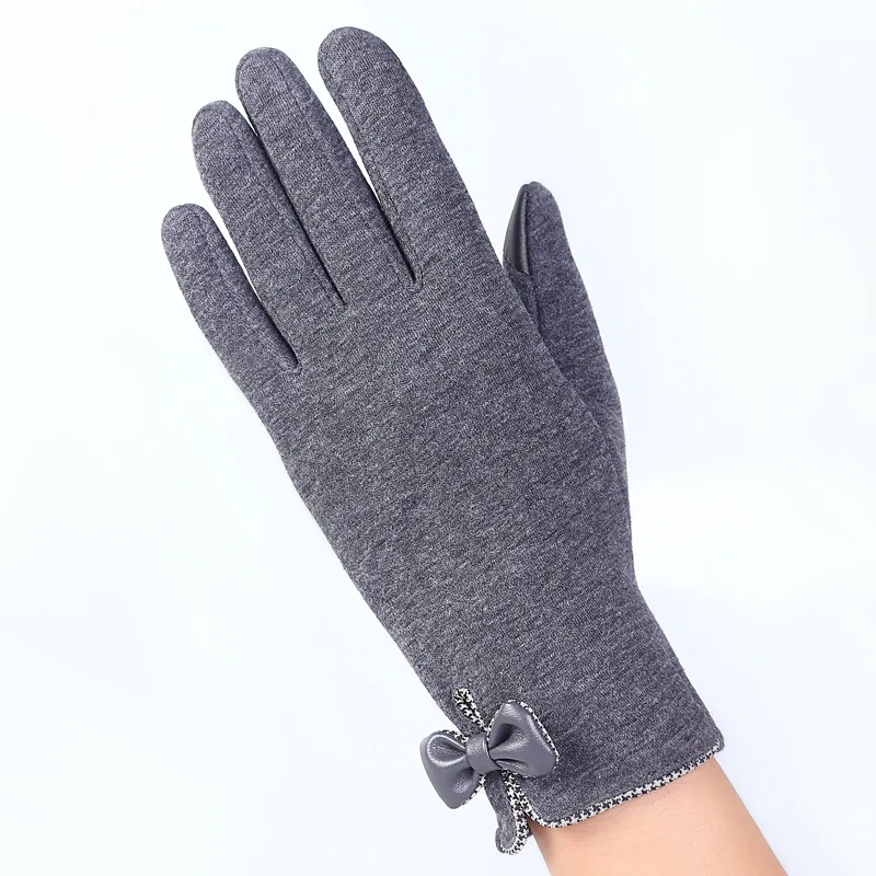 016-E-Gray ECOBROS классические Luvas de inverno женские модные зимние перчатки для активного отдыха, спортивная теплая и бархатная перчатки для сенсорного экрана перчатки - Цвет: 016-E-Gray