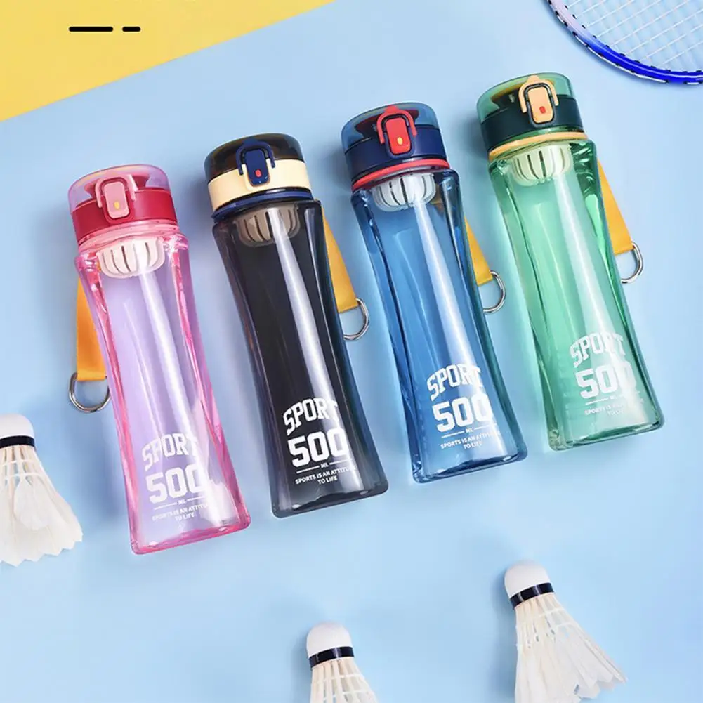 

500ml Water Bottle Leakproof Transparent Sport Cup with Tea Compartment for Camping