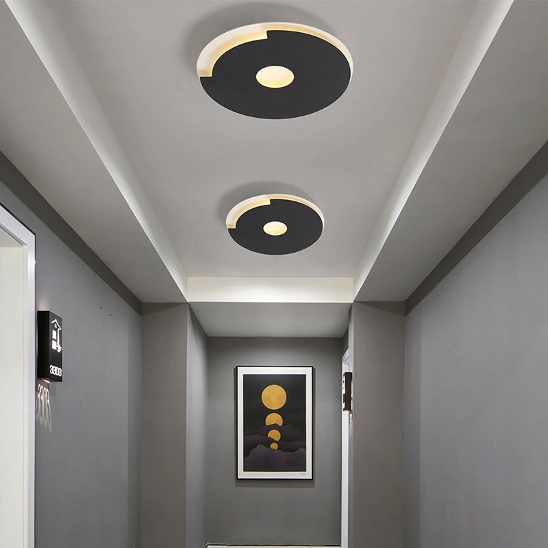 Современный светодиодный потолочный светильник черный и белый для гостиной