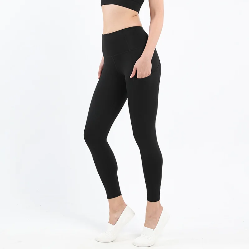 

Seamless yoga pants solid color women's sports tights running yoga clothes high waist stretch fitness pants