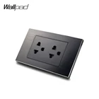 118*72 мм американская розетка Wallpad L3 черная алюминиевая рамка Двойная универсальная американская настенная электрическая розетка