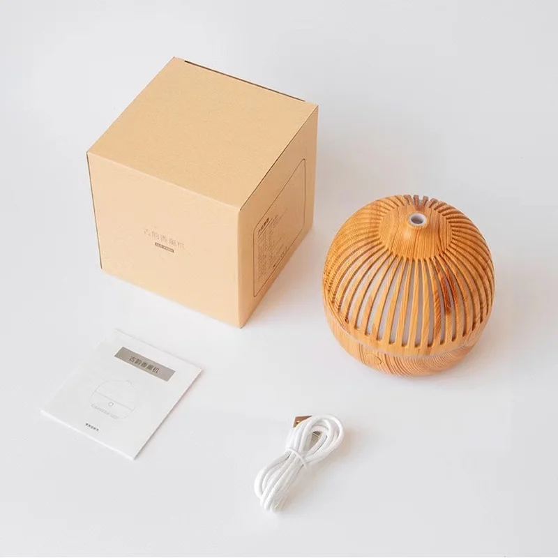 

Aromatherapy air humidifier, ultrasonic oil diffuser, humidifier sprayer, wood grain home atomizer, portable LED night light.