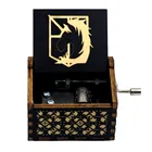 Популярная античная деревянная музыкальная шкатулка с ручным приводом атака на Титанов, музыкальная шкатулка, тематическая песня, украшение на день рождения и Рождество