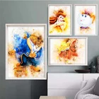 Catoon Красавица и Чудовище плакат Disney Belle фильм, рисунок на холсте Печать детской комнаты Декор стены искусство картина для домашнего декора