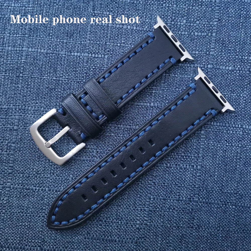 

watch accessories For Apple Watch Band Series SE/6/5/4/3/2/1 42mm 38mm Retro Cow Leather strap watchband bracelet Watch belt