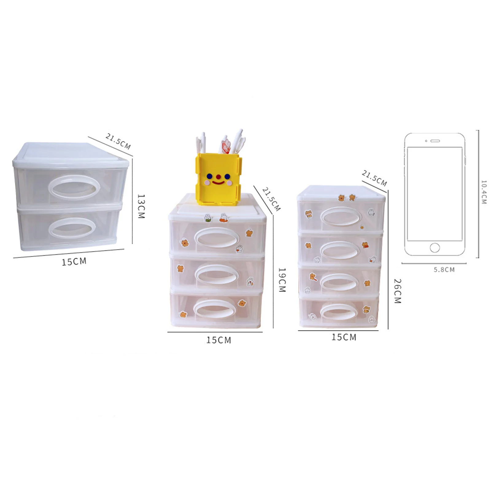 

1Pc New Korean Girl European Simple Desktop Storage Box Table Multi-layer Drawer Small Object Transparent Sundries Storage Box