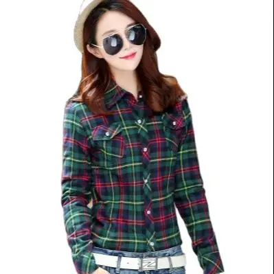 Плюс размер M 4XL бархатная плотная теплая Женская клетчатая рубашка Женский Топ с