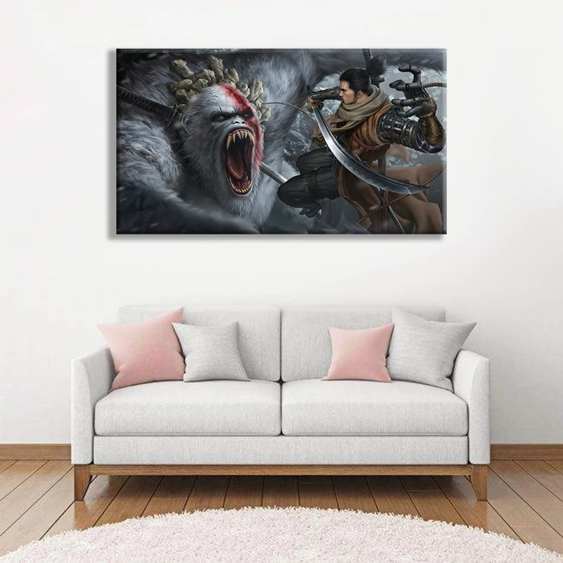 Принт искусство PS4 игра секиро тени умирают дважды плакат печать на