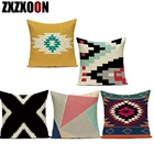 Разноцветная декоративная подушка из полиэстера в стиле бохо с геометрическим рисунком мандала, квадратная наволочка в полоску для гостиной, декоративная наволочка
