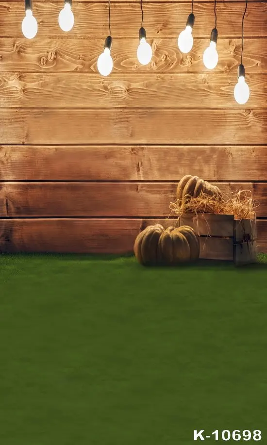 

Happy Halloween Photography Backdrop Pumpkin light bulb Wood Kids Children Party Photo Studio Background Photo Prop