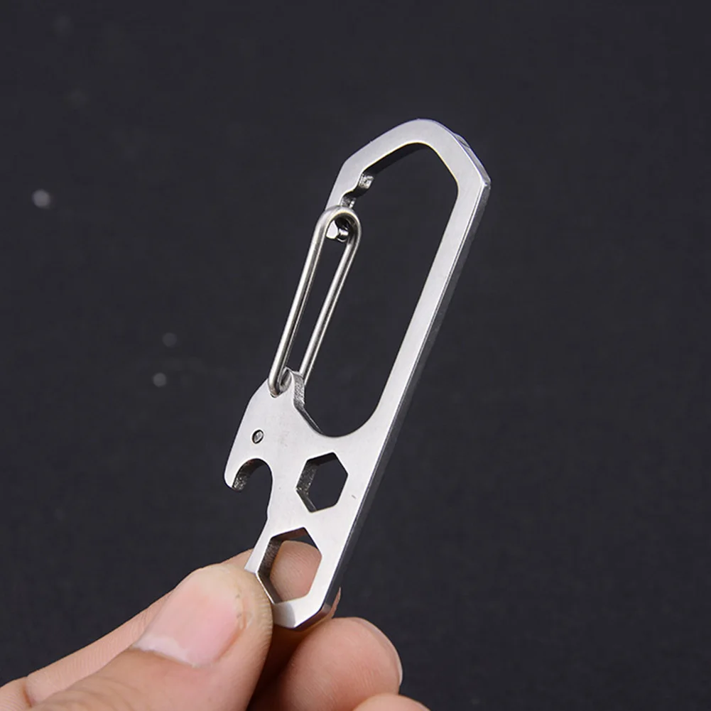 

Camping Buckle Outdoor Keyring Bottle Opener Outer Hex Key Stainless Steel Multifunctional Clip Keychain Hook Climbing Carabiner