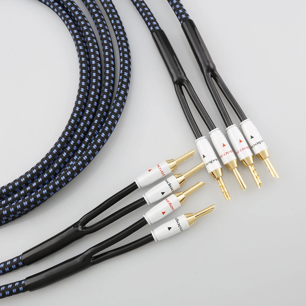 Одна пара, Audiocrast SP14, Hi-Fi посеребренный кабель для динамика ...