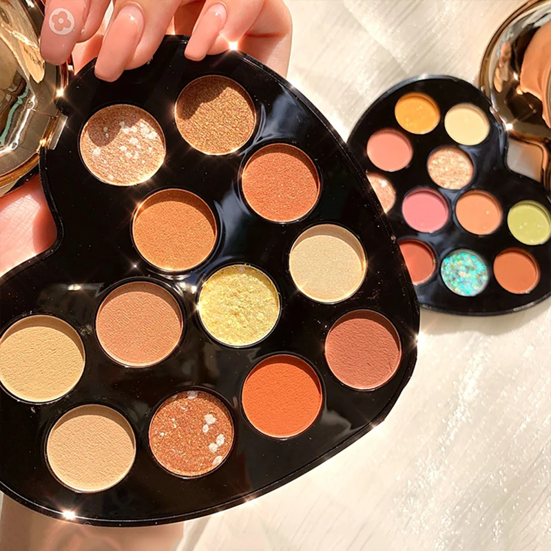 NOVO 12 цветов в форме сердца Тени Для Век Мягкая матовая Палетка стойкий макияж| |