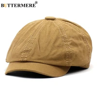 buttermere newsboy caps for men solid octagonal hat cotton british style mens beret casual autumn vintage flat cap khaki