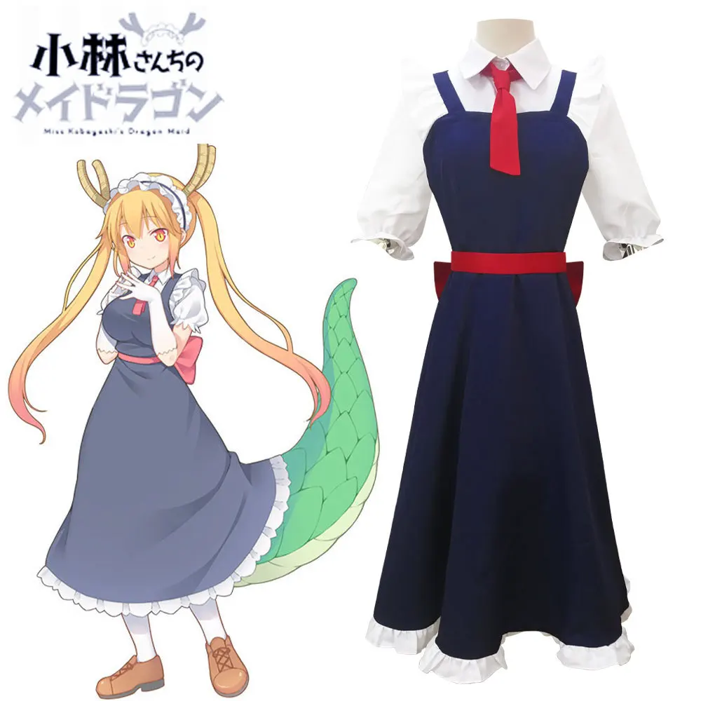 Костюм горничной дракона аниме платье Тору горничная Кобаяси косплей костюмы на