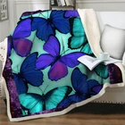 Флисовое одеяло с мультипликационными бабочками и 3D-принтом, утепленное постельное белье, покрывало, покрывало, легко стирается, домашний текстиль