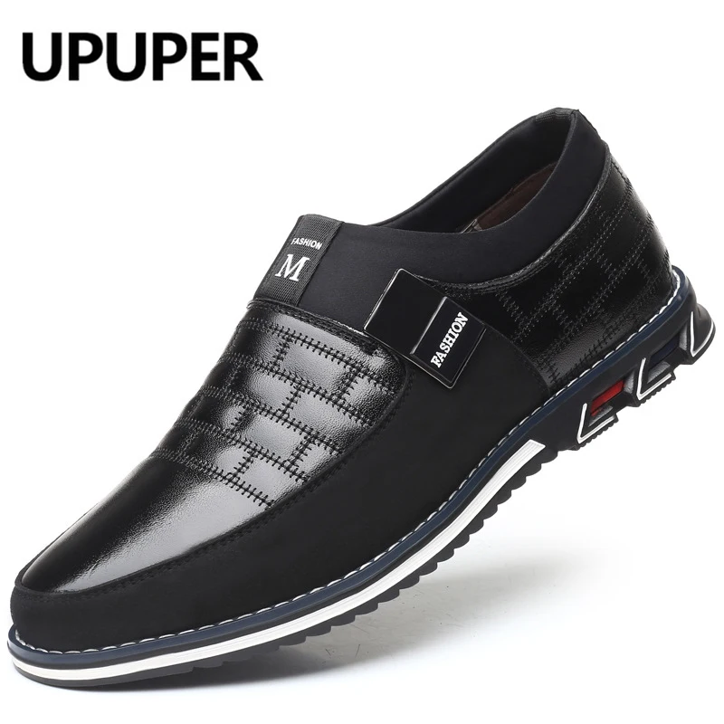 UPUPER/сезон осень-зима кожаная обувь модная мужская без шнуровки повседневные
