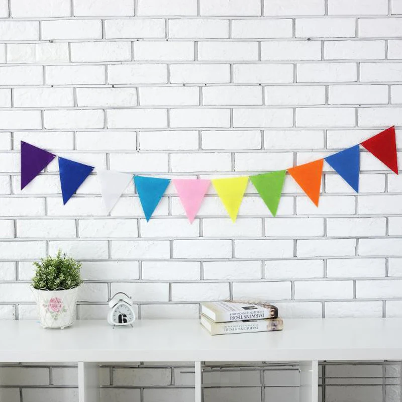 

New Ins Wall Hanging Bunting 4M 12pcs Pennant Flag Colorful Banners Birthday Holiday Party Supplies for Adult Kids Decoration