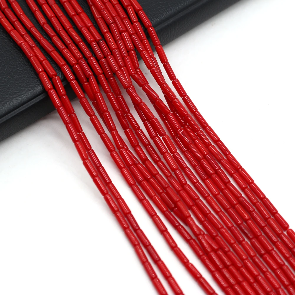 

Natural Coral Beads Cylinder Shape Coral Loose Beads Necklace Accessories Charms for Jewelry Making Bracelet Earrings Gift