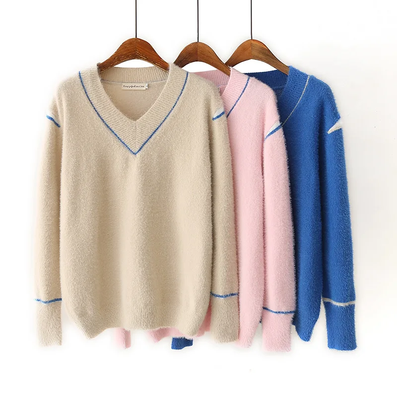 Повседневные незаменимые свитера размера плюс осень 2019 женские модные свободные