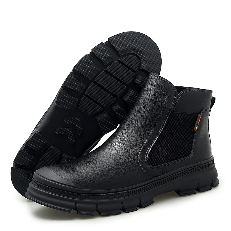 Мужские Ботильоны из натуральной кожи уличные мотоциклетные ботинки челси