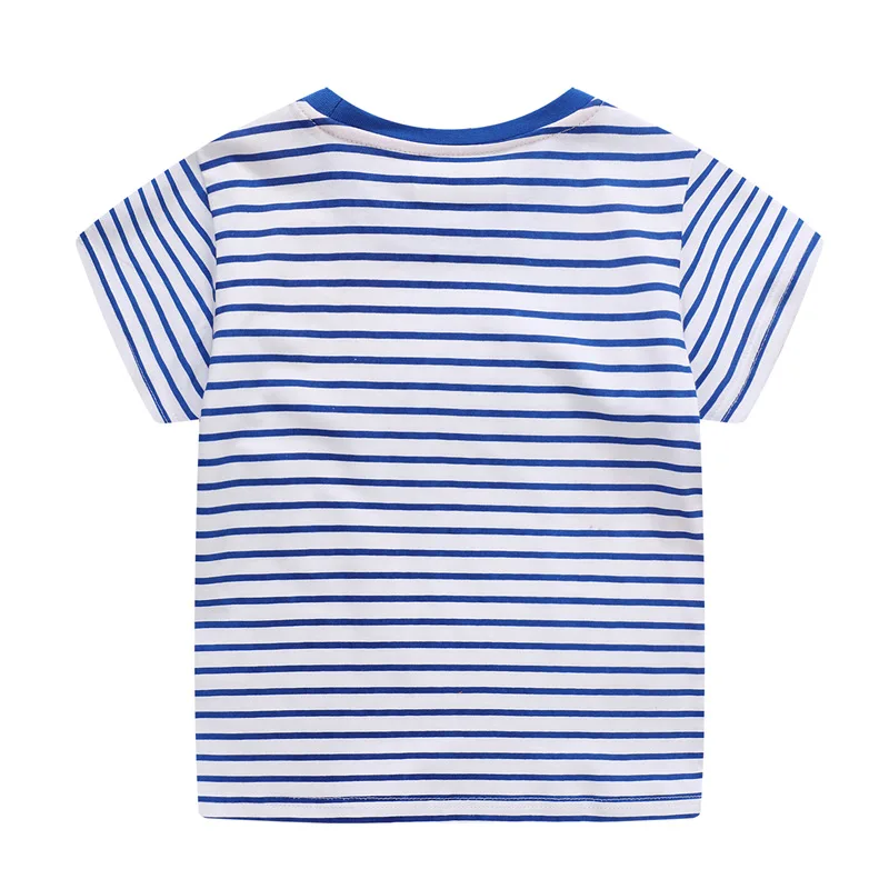 

Embroidery Stripe T Shirt For Baby Girls Boys Summer Short Sleeve Casual T-shirt Loose Tops Kids Children Tshirts Poleras mujer