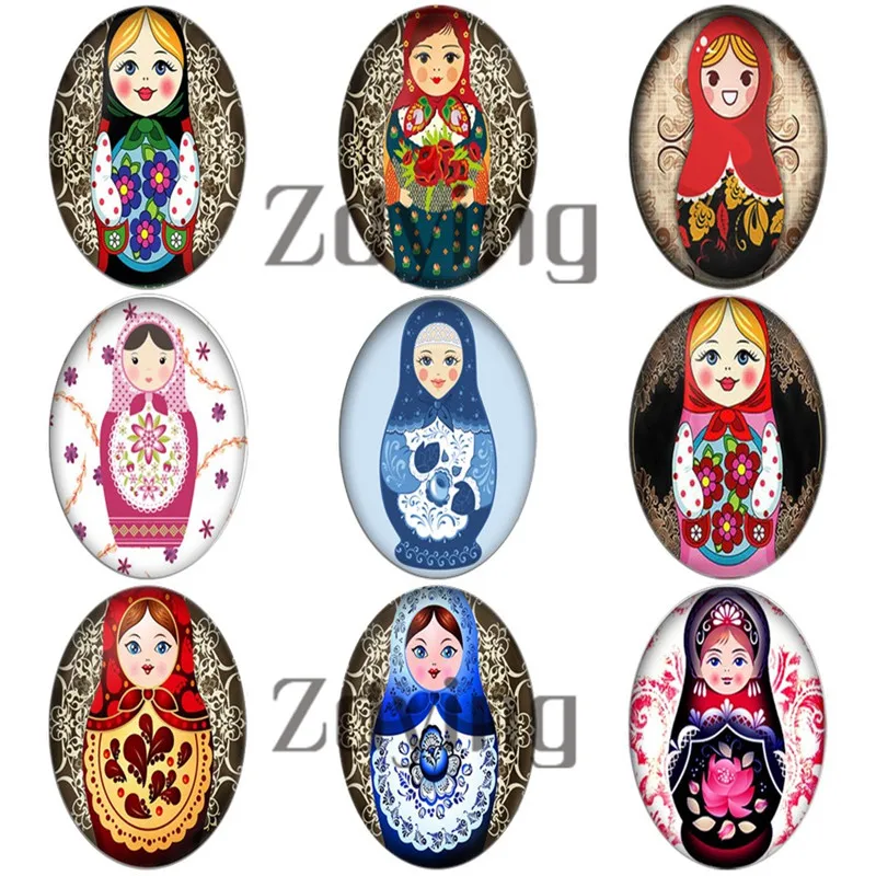 Zmo 10 шт./лот Овальные Стеклянные фото кабошоны традиционные этнические русские