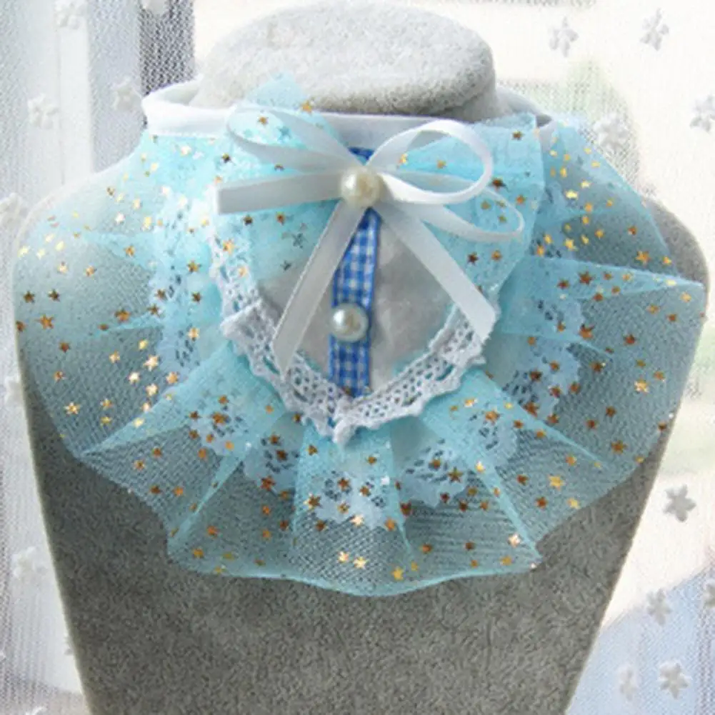 

Банданы для собак, благоприятный для кожи Модный воротник с бантом, кружевные нагрудники для щенков, отличный шейный платок