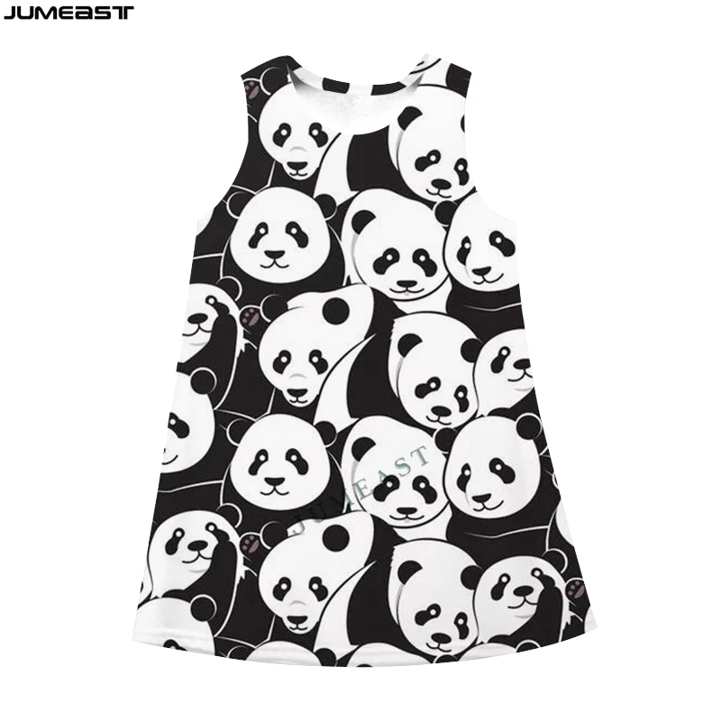 

Jumeast Women 3D Dresses Oversized Male Female Coat Streetwear Animal Panda Summer Sleeveless Dress Suspender Nightdress